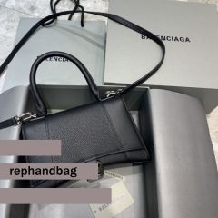 Replica Balenciaga Hourglass Top Handle Bag Lychee pattern black