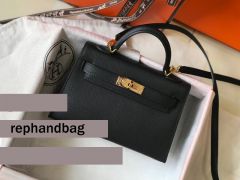 Hermes Mini Kelly Black Replica Handbag Epsom leather