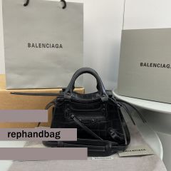 Top Quality Balenciaga cuag black crocodile bag
