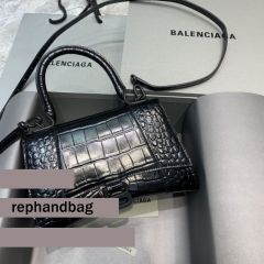 Balenciaga Replica Hourglass Small Top Handle Bag Black