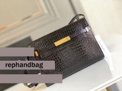 Top Quality Saint Laurent Leather Manhattan Shoulder Bag Golden Black