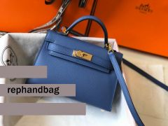 Hermes Blue Mini Kelly Replica Handbag Epsom leather